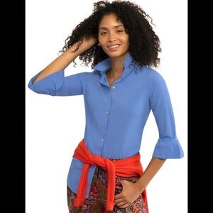 Gretchen Scott Designs Blue Button Down Shirt